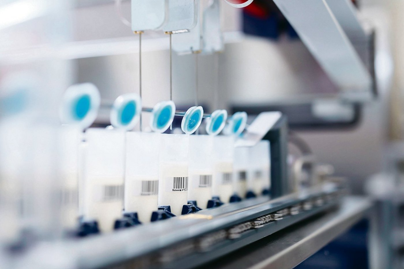 Für die Milchanalyse gelangen verschiedene Proben an die Suisselab AG.(Bild Suisselab)