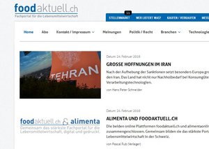 Alimenta und foodaktuell.ch fusionieren So präsentiert sich die neue Webseite. (Bild Screenshot foodaktuell.ch)