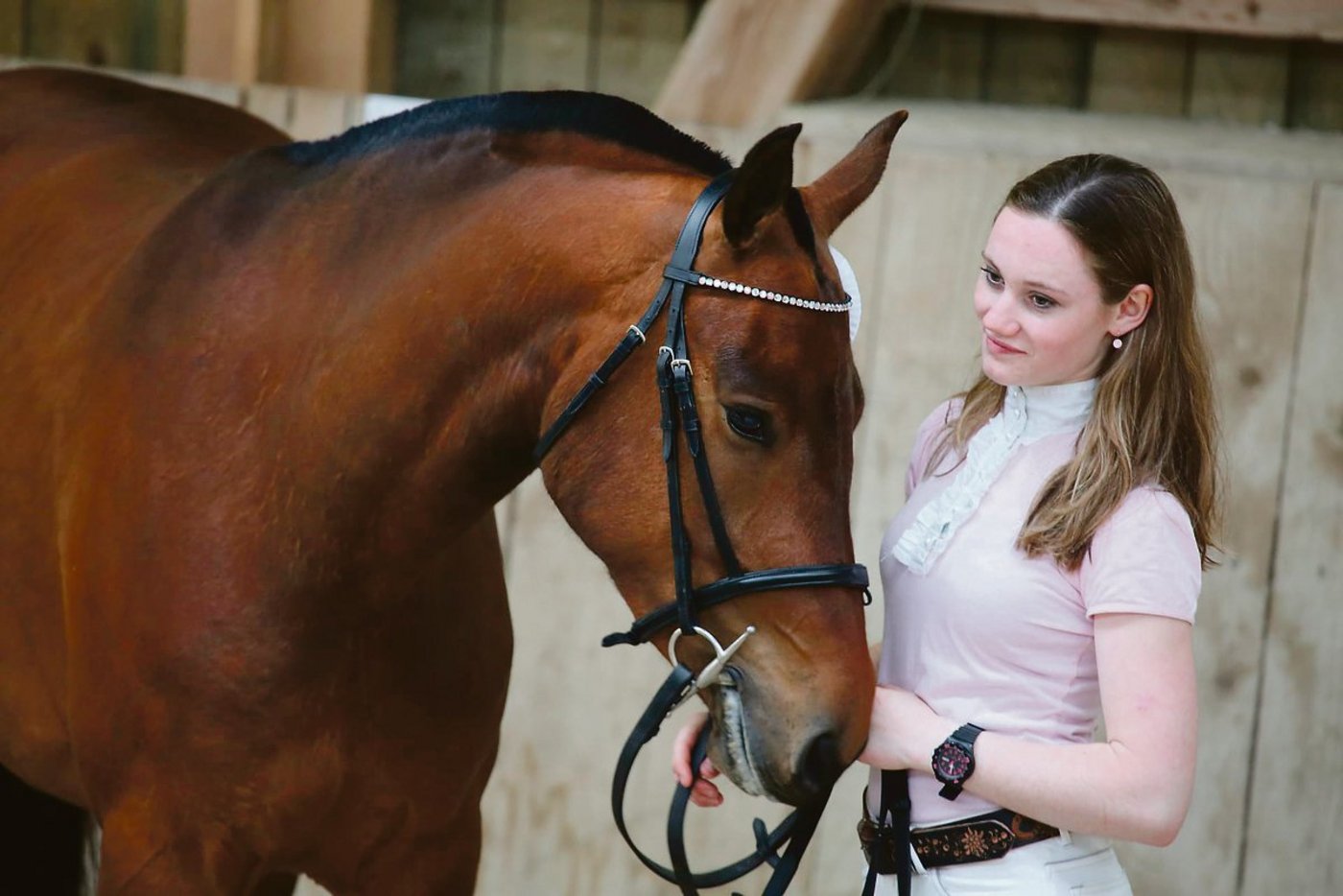 Novelia VH an der Hand von Diana, der Tochter von Anna Neuenschwander. Die Stute wurde aufgrund von Lahmheit disqualifiziert. Ein Tierarzt konnte aber keine solche feststellen. (Bild zVg)