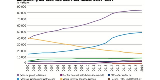 Den Grossteil der BFF machen extensiv genutzte Wiesen aus. (Grafik mi/Quelle BLW)