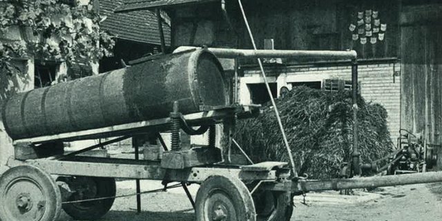 "Elektromotor mit Jauchepumpe und moderner Güllewagen mit Pneubereifung": Diese Bildunterschrift lässt einen heute doch etwas schmunzeln. (Bild Maschinenfabrik Bucher-Guyer, Niederwenigen)