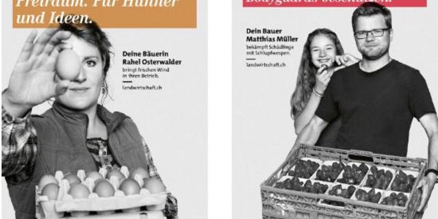 2 der 15 neuen Gesichter für die Kampagne der Schweizer Bauern. (Bild SBV)