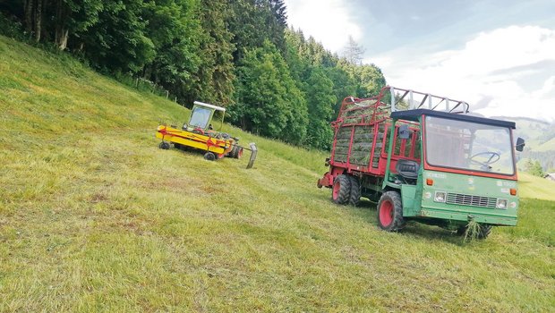Auf dem Foto zu sehen ist Toni Bergmanns Schilter 1300 mit dem Trunkenpolz Lagegerät, den er letzten Herbst kaufte und im Hintergrund der Rasant 1903.(Bild Toni Bergmann)