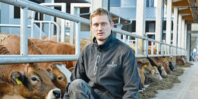 Simon Zerwas ist erstaunt über die Ruhe im Stall. (Bilder Jasmine Baumann)