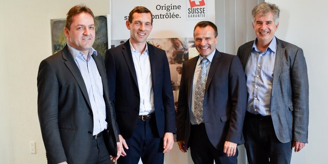 Der fast alte Vorstand (von links): Stephan Hagenbuch, Roger Gut, Urs Schneider und Kurt Nuesch. (Bild lae)