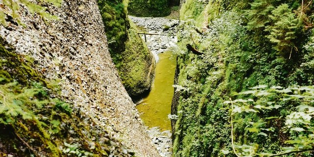 Dieses Bild des Räblochs entstand am 24. Juli 2020, exakt sechs Jahre nach dem verheerenden Unwetter am Oberlauf der Emme. Die BauernZeitungs-Redaktoren Peter Fankhauser und Simone Barth haben den Ort gemeinsam besucht. (Bild sb)