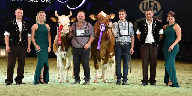 Renato Kate (rechts) von der BG Jungen aus Kiental wurde Grande Championne. Den Reserve-Titel heimste die Odyssey-Tochter Melita von Michel, Michael und Alexandre Rey aus Le Châtelard-près-Romont FR ein.