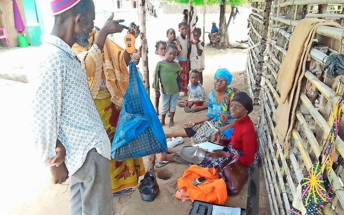 Kampagne zum Kauf von Rohkaffee auf der Insel Quirimba nach den Angriffen der Aufständischen.