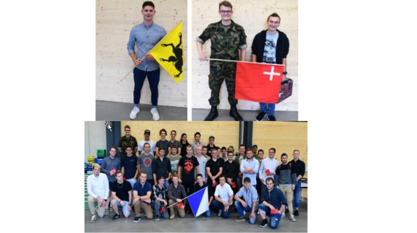 Das sind die erfolgreichen Zürcher Landmaschinen- Motorgeräte- und Baumaschinenmechaniker. (Bild Werner Lenzin)