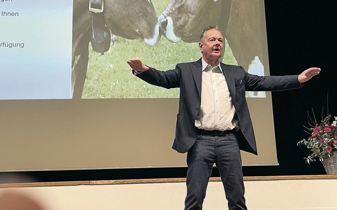 Hochdruckgebiet im Anflug: Thomas Bucheli erklärte den Anicom-Kunden gestenreich, sprachgewandt – aber stets wissenschaftlich – das Wetter.