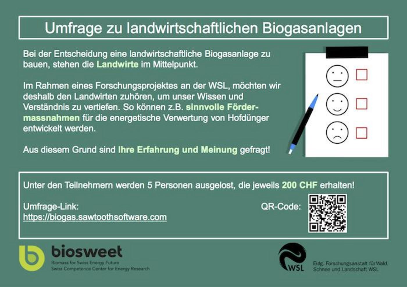 Das WSL möchte Landwirten zuhören, um sinnvolle Fördermassnahmen für die energetische Verwertung von Hofdünger zu entwickeln. (Bild zVg))
