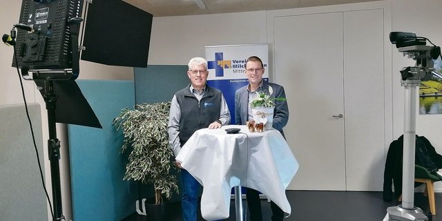 Geschäftsführer Markus Berner (links) und Präsident Hanspeter Egli richteten sich per Livestream an die VMMO-Mitglieder. 