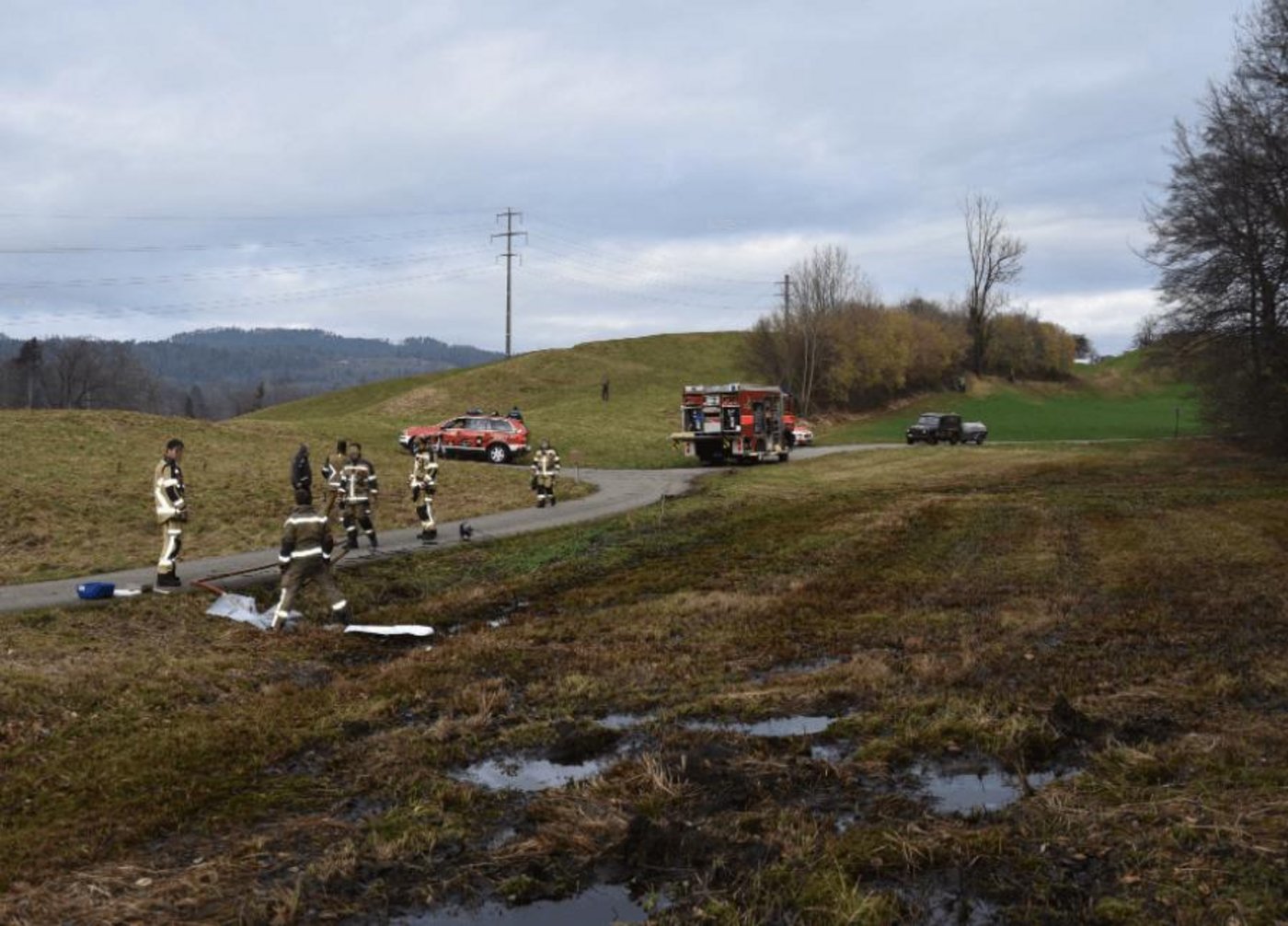 Die Gülle sickerte ins Erdreich eines Naturschutzgebietes. (Bild www.polizei-schweiz.ch)
