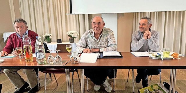 Die Vorstandsmitglieder Ernst Krüsi, Ernst Peter und Peter Zahner (v. l.) an der Vereinsversammlung.