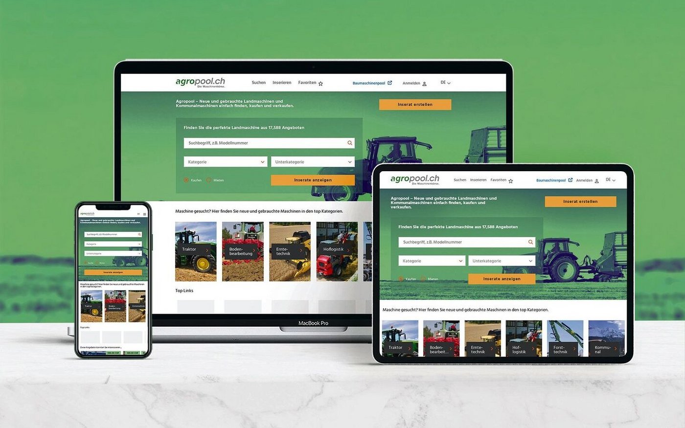 Der Agropool der Schweizer Agrarmedien ist der grösste Online-Marktplatz für gebrauchte Maschinen.