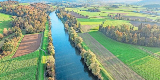 Das obere Reusstal, mit Blick Richtung Luzern vor der Sanierung. 