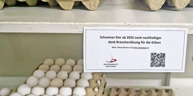 Hinweis von Gallo Suisse für das Verkaufsregal, der auf weitere Informationen verweist.