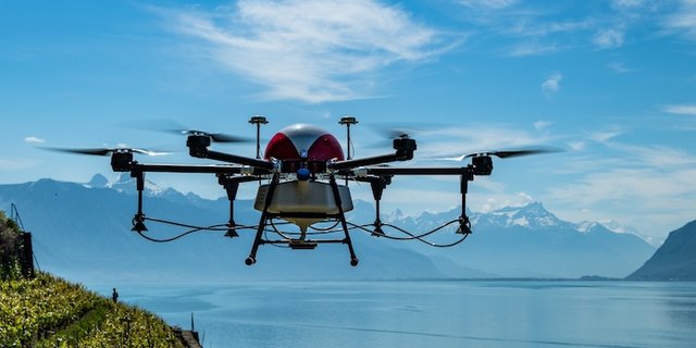 Mit Precision Farming soll der Einsatz von Pflanzenschutzmittel um bis zu einem Viertel gekürzt werden. Hier im Einsatz eine Drohne, sie stellt eine der Massnahmen dar.  (Bild Agrofly)