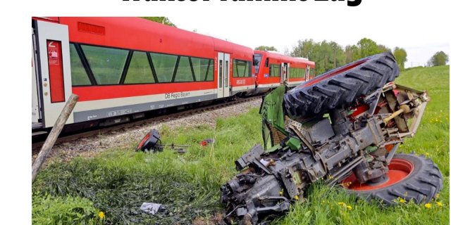 Der Traktor wurde bei der Kollision stark beschädigt. (Bild Screenshot bild.de)