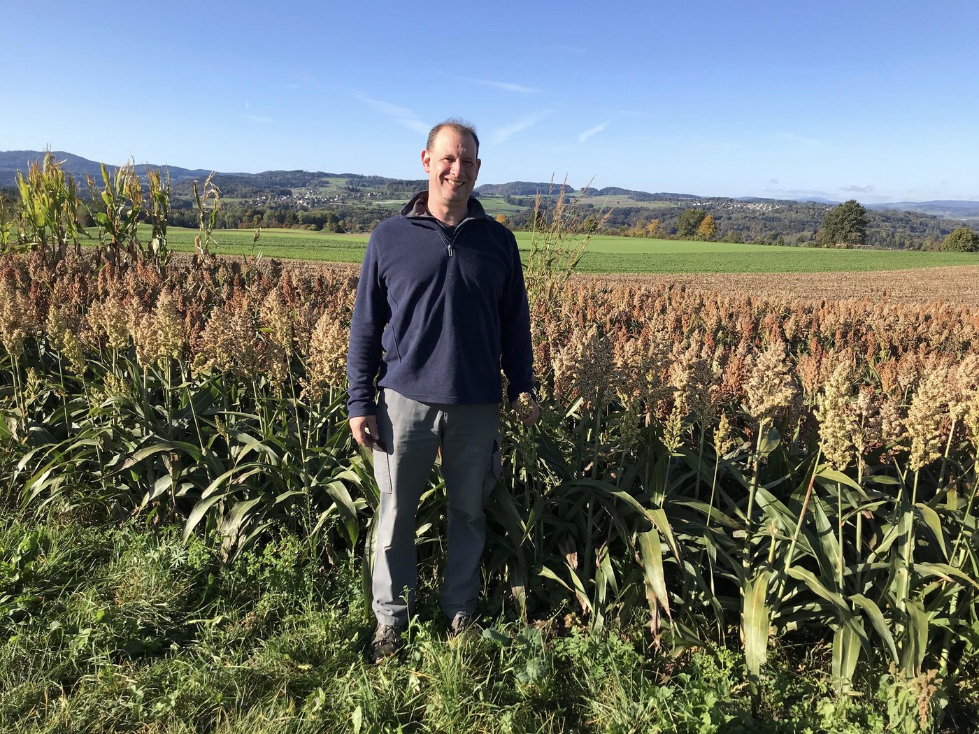 Auf 40 Aren baut Christoph Friedinger aus Dingenhart TG Sorghumhirse an. (Bilder Alexandra Stückelberger)