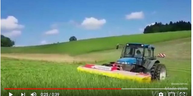 Emd Mähen ist angesagt: Für Deborah Rentsch heisst dies, volle Konzentration. (Screenshot Youtube) 