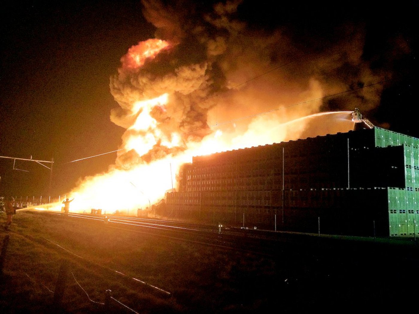 Tonnenweise Früchte und Gemüse fielen dem Brand 2018 zum Opfer, der Sachschaden ging in die Millionen. (Bild Kapo Thurgau)