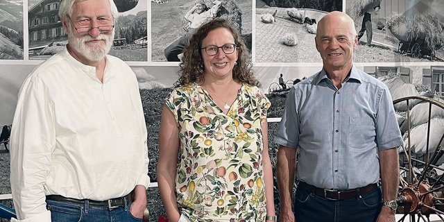 Max Eichenberger, Präsident Stiftung, Katrin Blassmann, Museums-Co-Leiterin, Walter Haas, Präsident Museumsverein (v. l. n. r.).