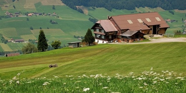 Ein Bauernhof im Entlebuch: Die Kleinbauern wollen kleinere und mittlere Betriebe fördern. (Bild Simon Koopmann) 