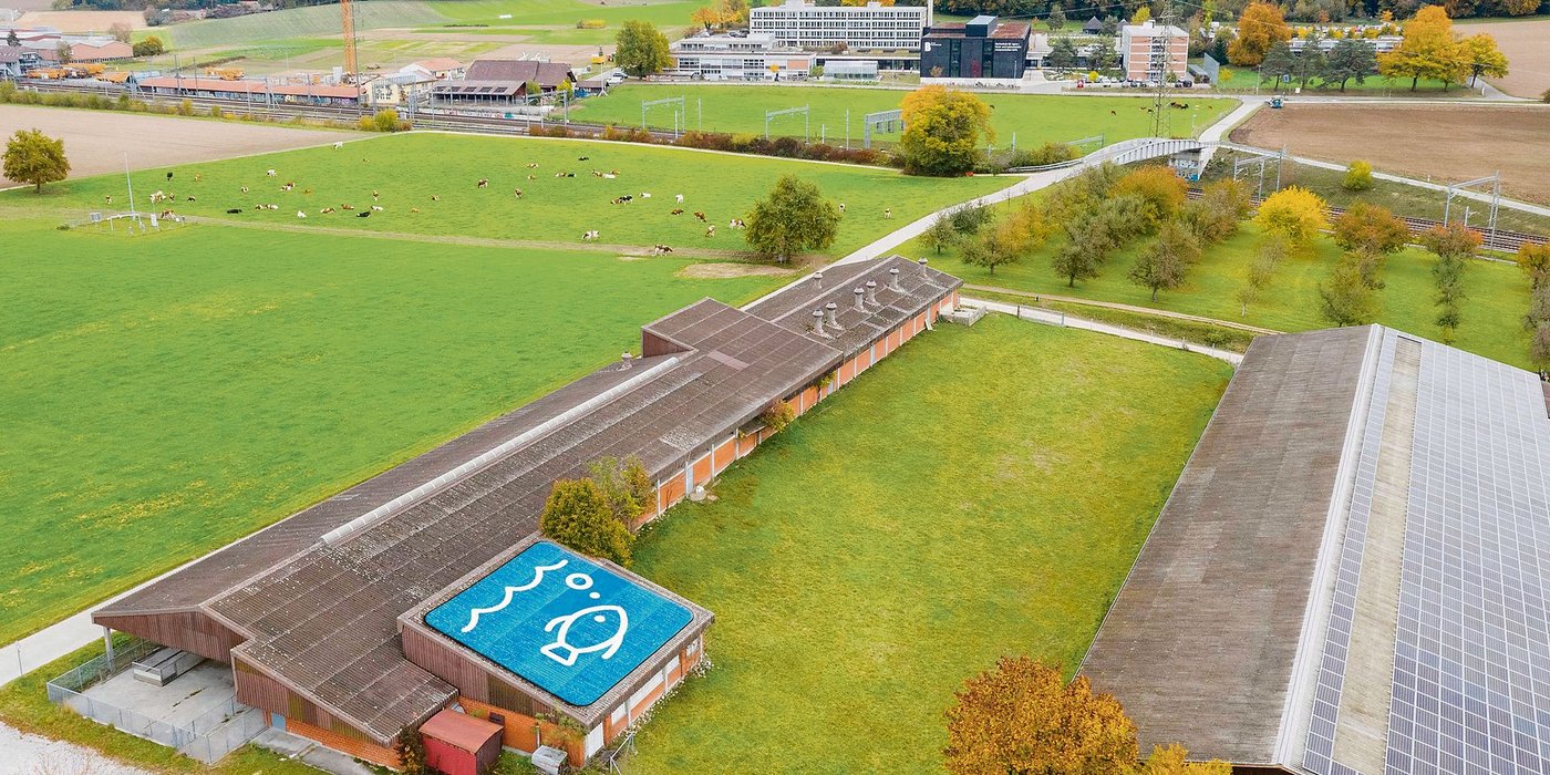 Neben dem Schweinestall des Inforama Rütti entsteht eine Kreislaufforschungsanlage. (Bild HAFL)