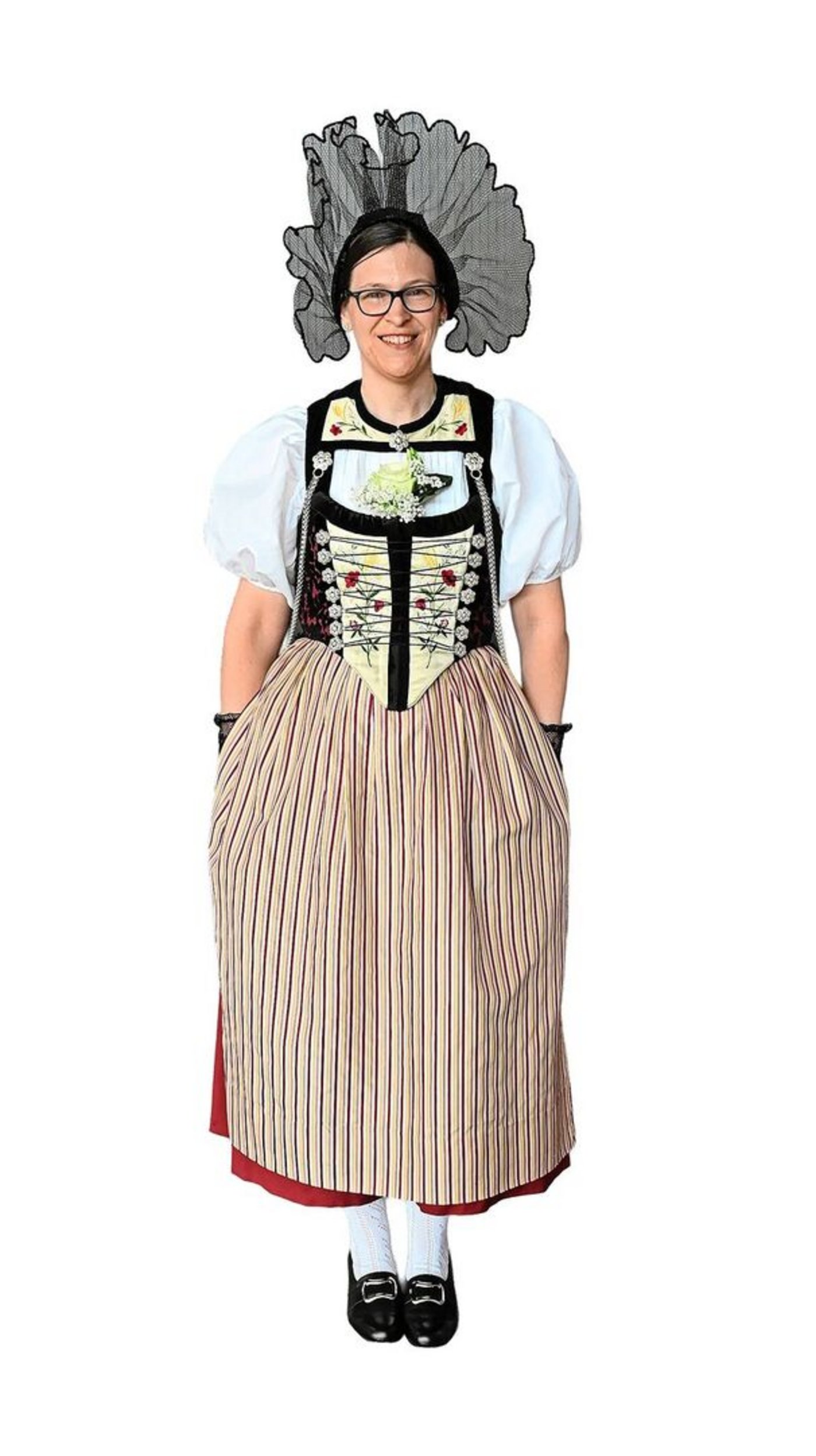 Regula Kobel strahlt in der Müngertracht. 