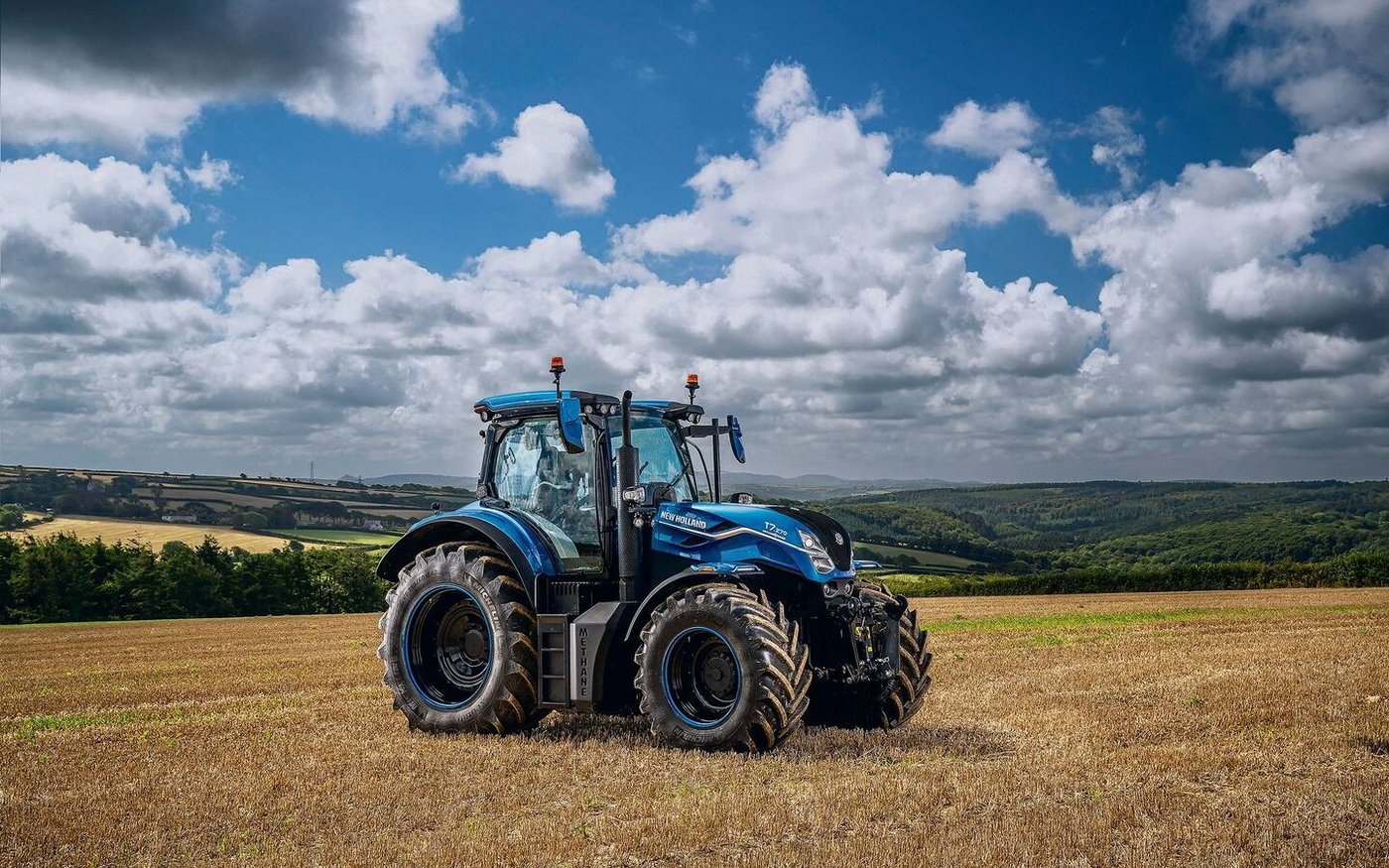 Der Vorserienprototyp des New Holland T7 Methane Powered läuft mit flüssigem Gas und soll die gleiche Leistung aufweisen wie ein Dieselverbrenner.