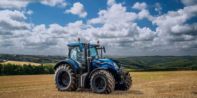 Der Vorserienprototyp des New Holland T7 Methane Powered läuft mit flüssigem Gas und soll die gleiche Leistung aufweisen wie ein Dieselverbrenner.