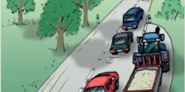 Traktoren werden oft als Verkehrshindernis wahrgenommen. (Grafik BUL)