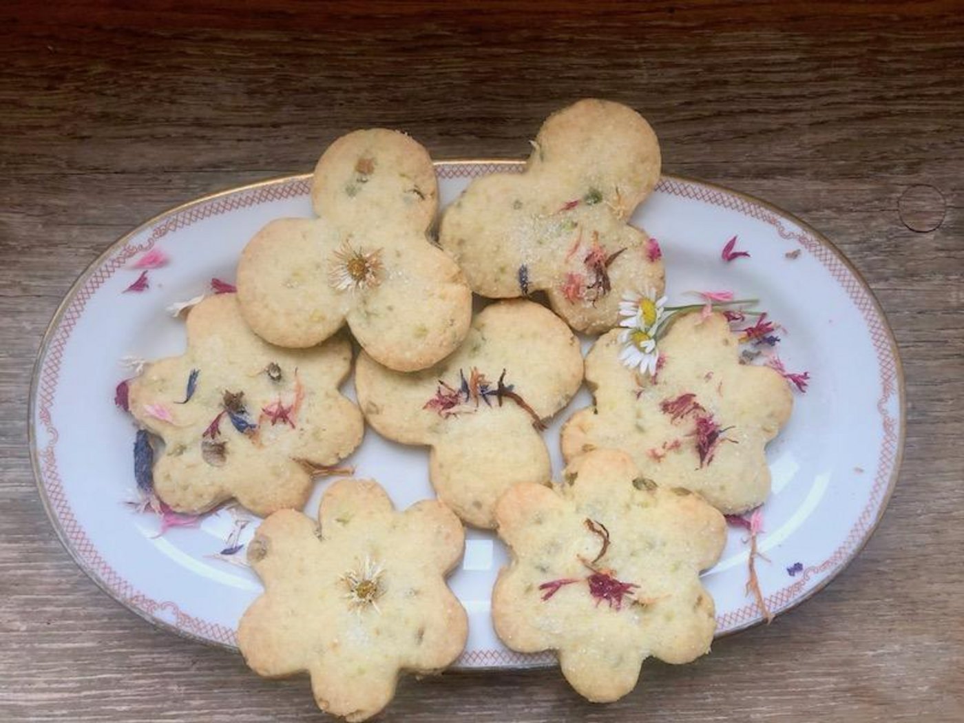 Wer nicht warten mag bis Weihnachten: Guetzli mit Blumen als Sommergebäck. (Bilder Esther Thalmann)