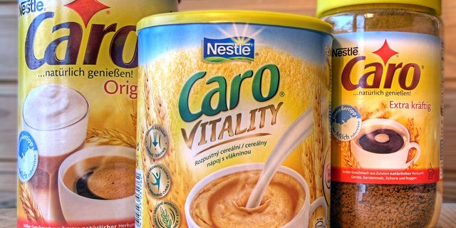 Verschiedene Produktvarianten von Caro-Kaffee. (Bild Richard Huber)