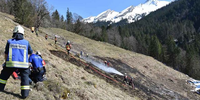 Die Brandstelle nach den erfolgreichen Löscharbeiten. (Bild Kapo Nidwalden)