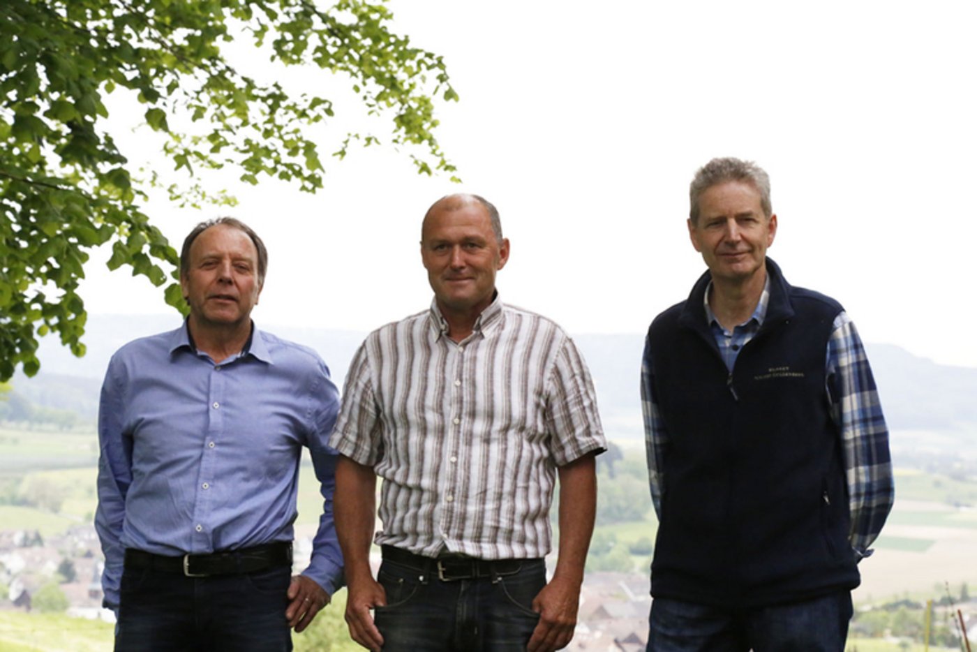 3 der 11 Flaachtaler Klimabauern: Arthur Bachofner, Toni Meier, Heiner Kindhauser (v.l.). (Bild lid)