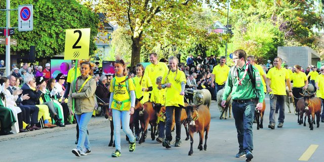 Mit der Absage der Olma wird es dieses Jahr auch keinen Umzug mit Präsentation des Gastkantons geben. Dieses Bild stammt aus dem Jahr 2017, als der Thurgau Gastkanton war. (Bild sgi)