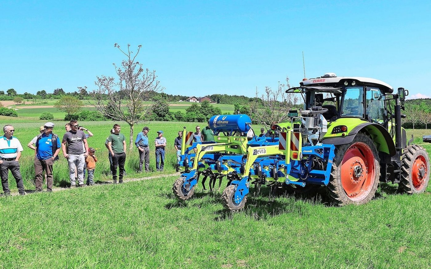Dank kamerabasierter Pflanzenerkennung kann das In-Row-Hackgerät von Ullmanna gezielt Beikräuter entfernen.