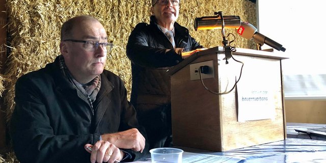 Markus Ritter und Urs Schneider vom Schweizer Bauernverband. Bild: Jürg Vollmer