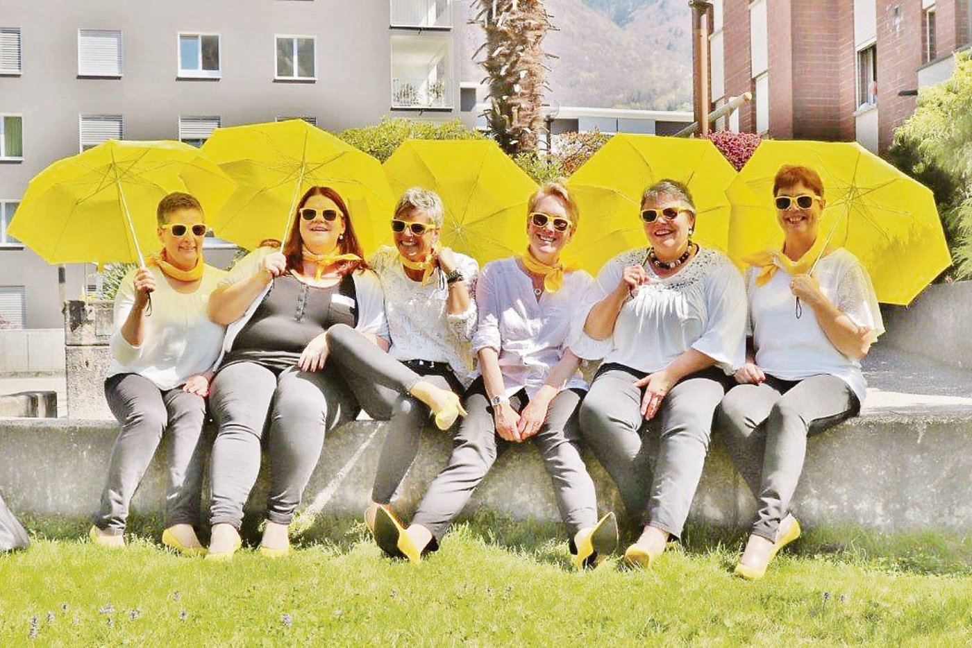 Der Verband der Schaffhauser Landfrauen ist modern und motivierend (v. l. n. r.): Doris Neidhart, Corina Schläpfer, Doris Müller, Sanna Bührer, Vrony de Quervain und Unni Stamm. (Bild VSL)