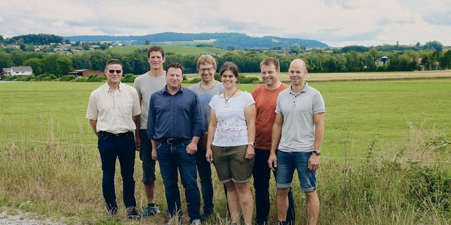 Der Vorstand mit Andreas Häberli, Matthias Städler, Marcel Wipfli, Adrian Stohler, Silvia Stohler-Rhyner, Andreas Elliker und Michael Schwarzenberger.