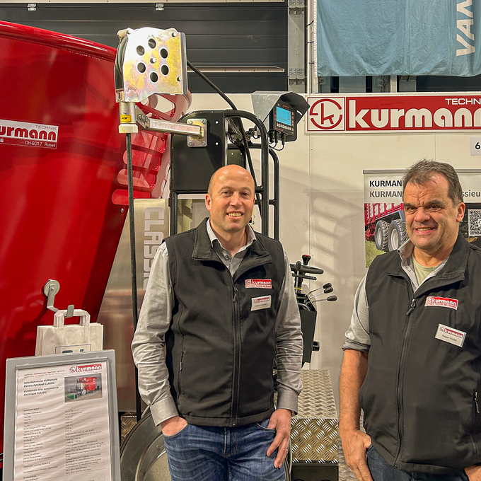 Kasper Flühler (rechts) und Roland Schmid (links) vertreten Kurmann an der Agrimesse. 