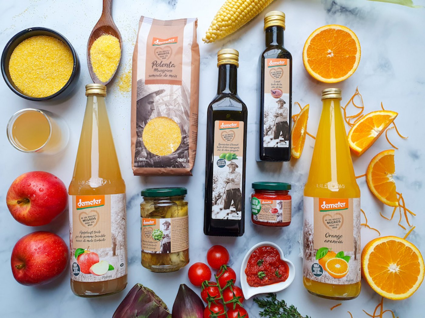 Auch wenn es auf den ersten Blick nicht so aussieht, auch Schweizer Demeter-Produkte sollen neu ins Sortiment aufgenommen werden. (Bild Migros)