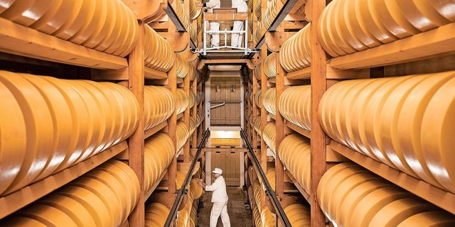 Grosse Lager: Sbrinz kommt erst zwei Jahre nach der Herstellung auf den Markt. Das gibt ihm die gute Würze und Härte. 
