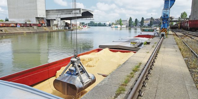 Entladung von Sojaschrot im Hafen Basel: Die Futtermittel-Importe sorgen im Vorfeld der Abstimmung für grosse Diskussionen, auch in unserem Streitgespräch. (Bild LID/Markus Rediger)