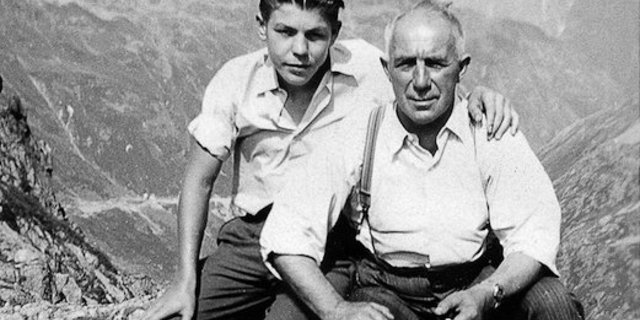 Voller Tatendrang: Willy Garaventa auf einem Familienausflug ins Wallis mit Vater Karl im Jahr 1950. (Bild pd)