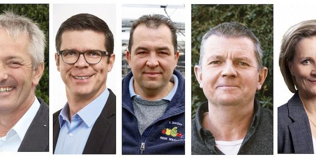 Der neue SOV-Vorstand (v. l. n. r.): Jürg Hess, Michael Artho, Vinz Bütler, Adrian Seeholzer und Simone de Montmollin. (Bilder zVg)
