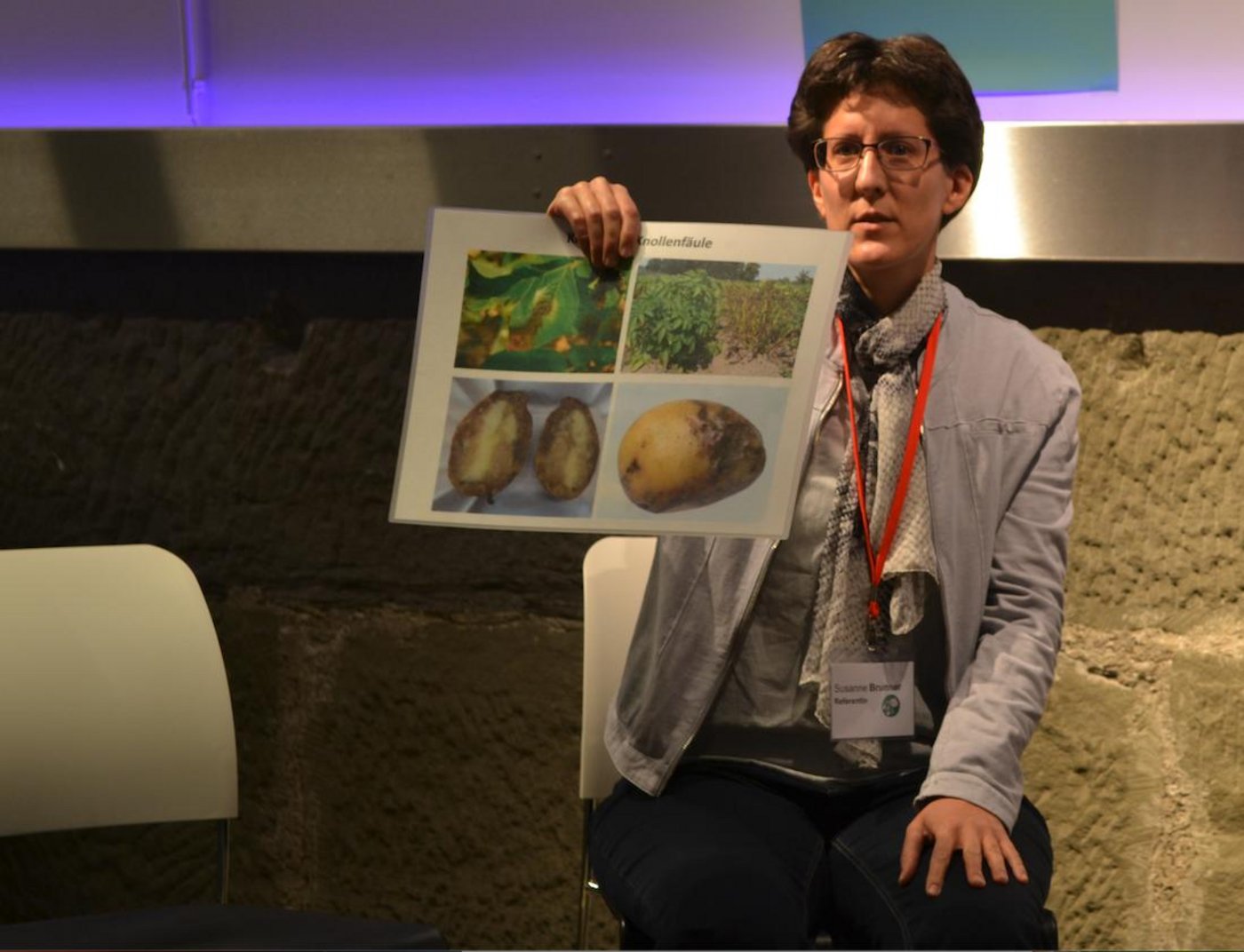 Kraut- und Knollenfäule ist im Kartoffelanbau ein grosses Problem. Hier können gentechnisch veränderte Sorten helfen, erklärte Susanne Brunner von Agroscope. (Bild jsc)